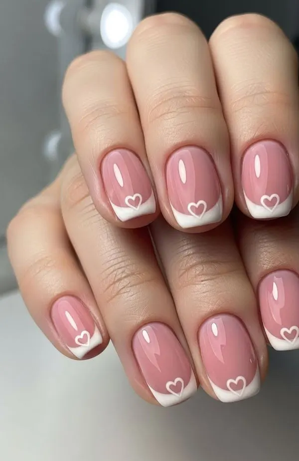 33 طرح ناخن قلبی دخترانه؛ وقتی جزئیات کوچیک، حالِ دلتو لو میده 💅 33 Heart nail design 31