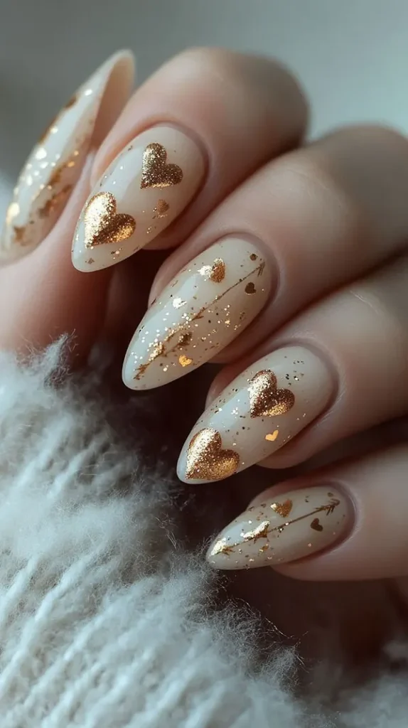 33 طرح ناخن قلبی دخترانه؛ وقتی جزئیات کوچیک، حالِ دلتو لو میده 💅 8 Heart nail design 4