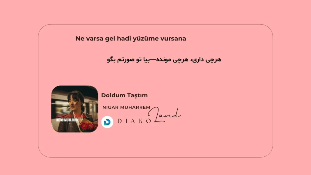 متن و ترجمه آهنگ Doldum Taştım از Nigar Muharrem