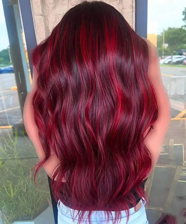 Ruby burgundy hair color 12