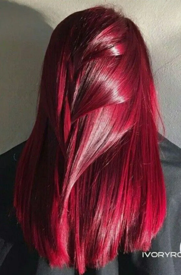 Ruby burgundy hair color 15