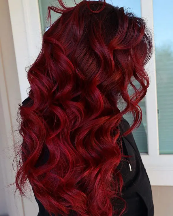 Ruby burgundy hair color 16