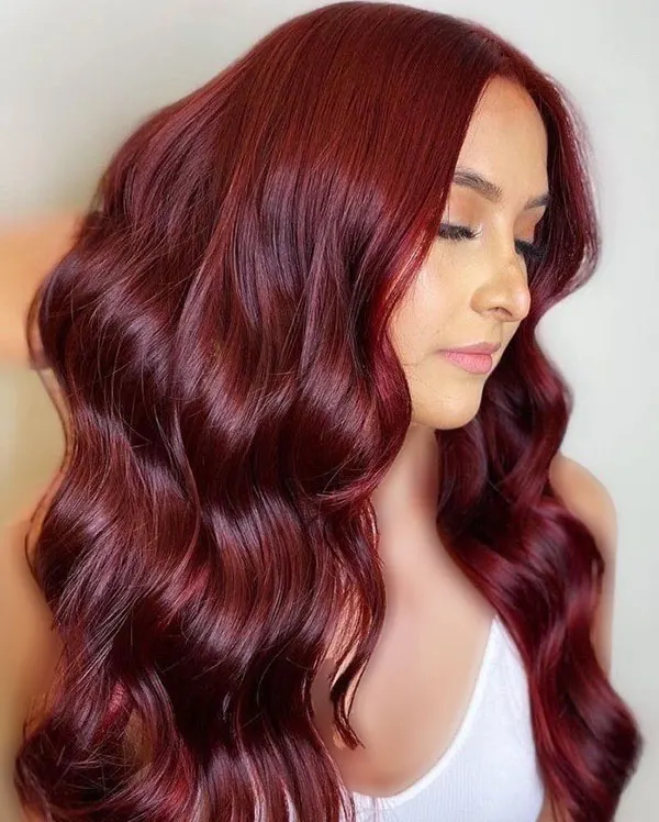 Ruby burgundy hair color 4