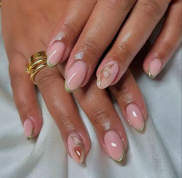 Short almond nail style 1