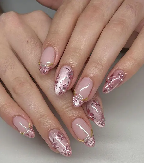 Short almond nail style 10