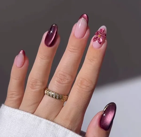 Short almond nail style 13