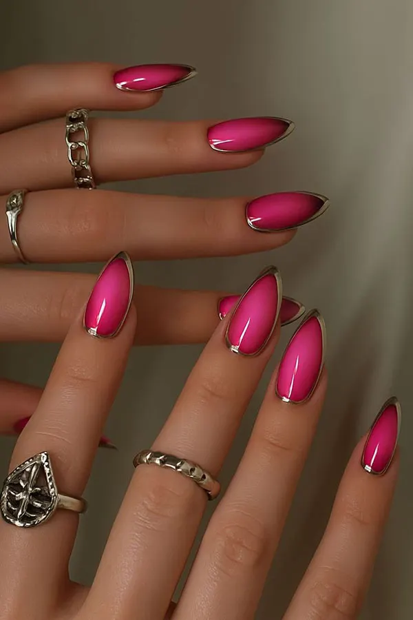 Short almond nail style 16