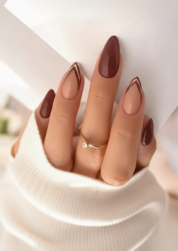 Short almond nail style 18