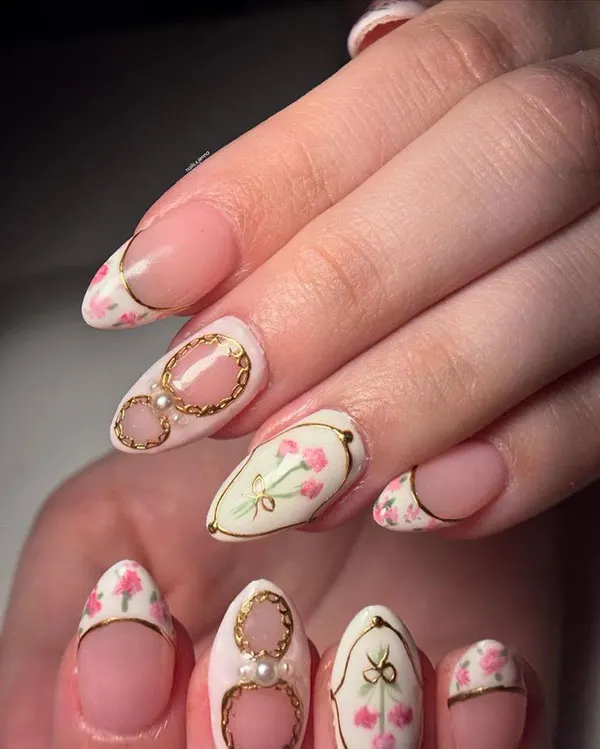 Short almond nail style 20