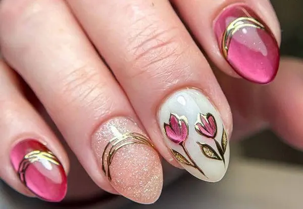 Short almond nail style 3