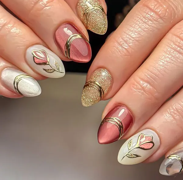 Short almond nail style 31