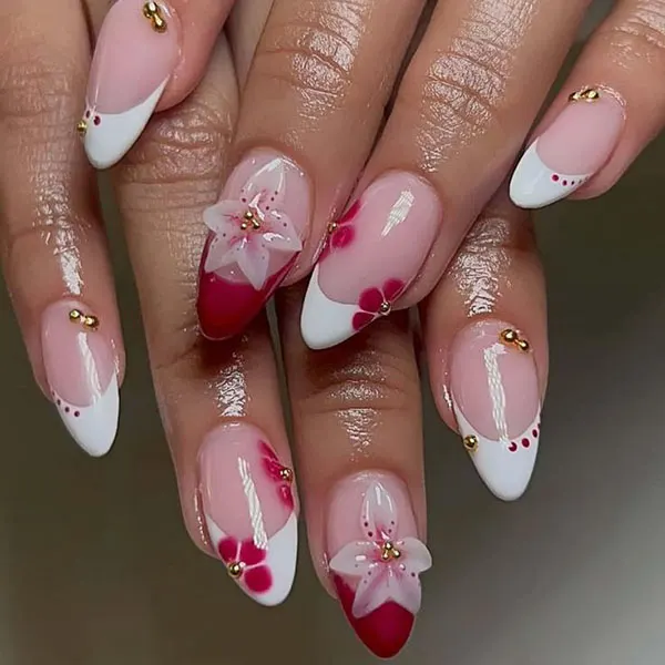 Short almond nail style 4