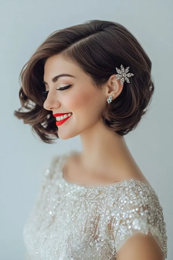 33 مدل مو کوتاه مجلسی زنانه شیک | ترند مهمونیهای 2026 17 Short party hairstyle for women 13
