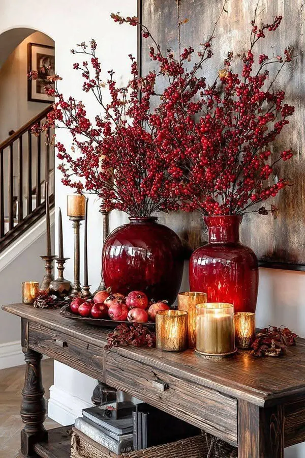 چیدمان یلدا ساده سال 1404؛ انار، شمع، رومیزی… همین کافیه 🍉❤️ 10 Simple Yalda layout 8