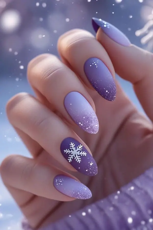 34 ایده طرح برف روی ناخن؛ دیزاین یخی و دلبر برای روزای سرد 💅❄️ 5 Snow design on nails 2