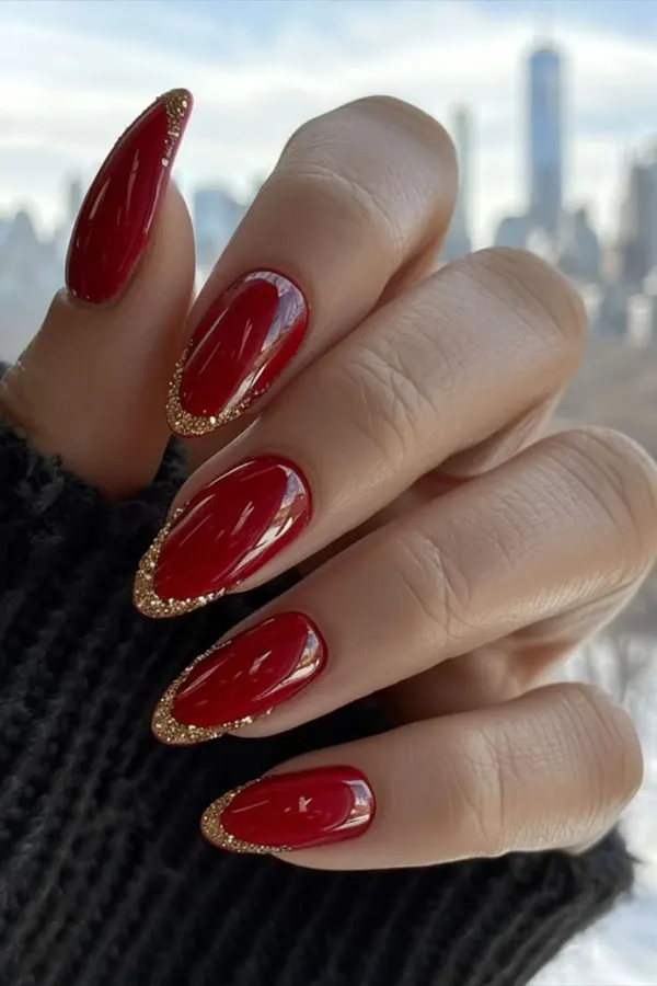 35 ایده کاشت ناخن قرمز شیک؛ مخصوص مهمونیها و شبای خاص ❤️ 12 Stylish red nail implant 10