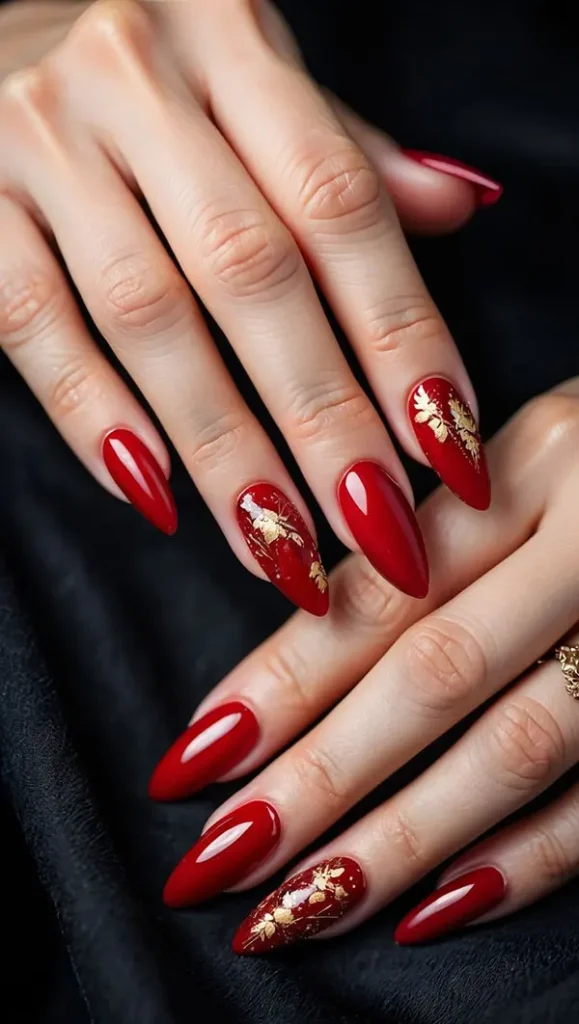 35 ایده کاشت ناخن قرمز شیک؛ مخصوص مهمونیها و شبای خاص ❤️ 23 Stylish red nail implant 22