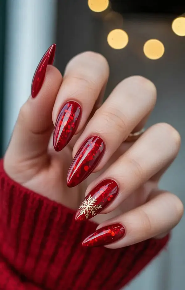 35 ایده کاشت ناخن قرمز شیک؛ مخصوص مهمونیها و شبای خاص ❤️ 30 Stylish red nail implant 29