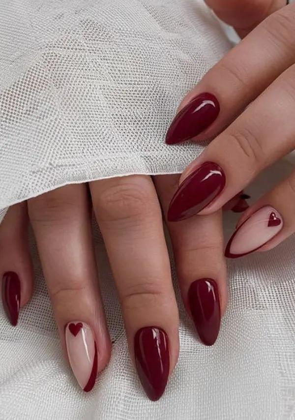 35 ایده کاشت ناخن قرمز شیک؛ مخصوص مهمونیها و شبای خاص ❤️ 7 Stylish red nail implant 5