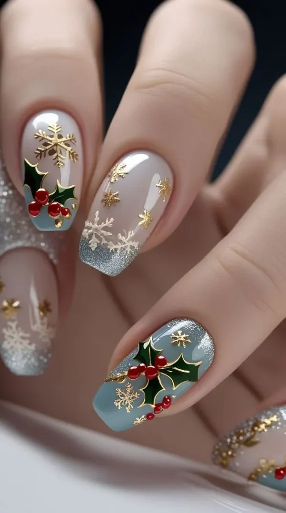جدیدترین طرح ناخن کریسمسی 2026؛ امسال همه عاشقشن! 16 The latest Christmas nail design 14