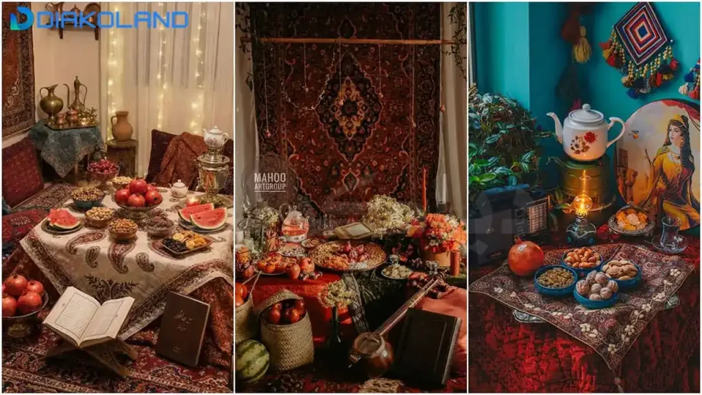 ایده چیدمان میوه شب یلدا 1404 ؛ ترکیب انار و هندونه که دل میبره 🍉 2 چیدمان شب یلدا سنتی
