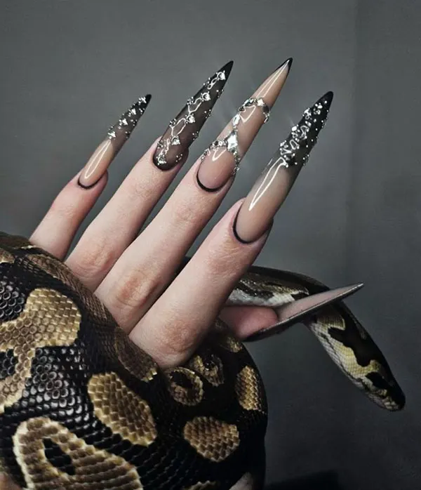 35 مدل ناخن خیلی بلند دخترانه؛ هم وایرال، هم فوقالعاده شیک! 5 Very long nail model 1