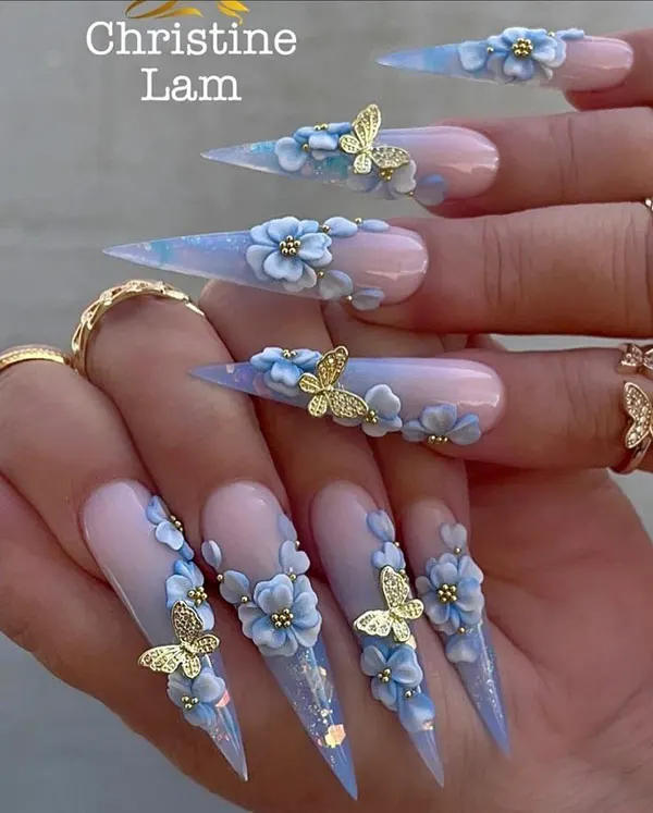 35 مدل ناخن خیلی بلند دخترانه؛ هم وایرال، هم فوقالعاده شیک! 25 Very long nail model 21