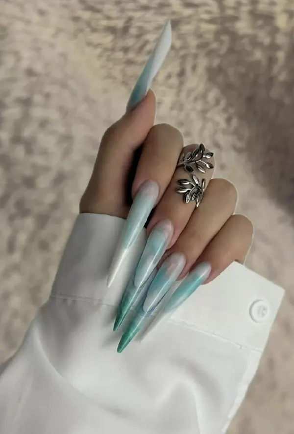 35 مدل ناخن خیلی بلند دخترانه؛ هم وایرال، هم فوقالعاده شیک! 29 Very long nail model 25