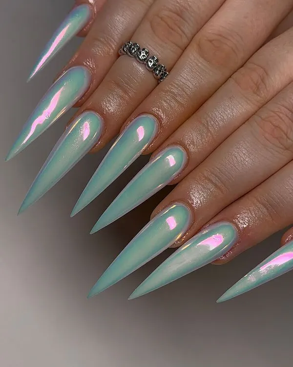 35 مدل ناخن خیلی بلند دخترانه؛ هم وایرال، هم فوقالعاده شیک! 7 Very long nail model 3