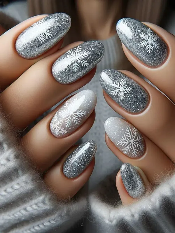 33 طرح ناخن زمستانی دخترانه؛ مدلهای شیک با وایب سرد و برفی! 17 Winter nail design 29