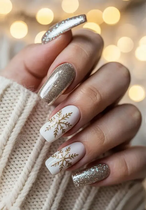 33 طرح ناخن زمستانی دخترانه؛ مدلهای شیک با وایب سرد و برفی! 16 Winter nail design 30