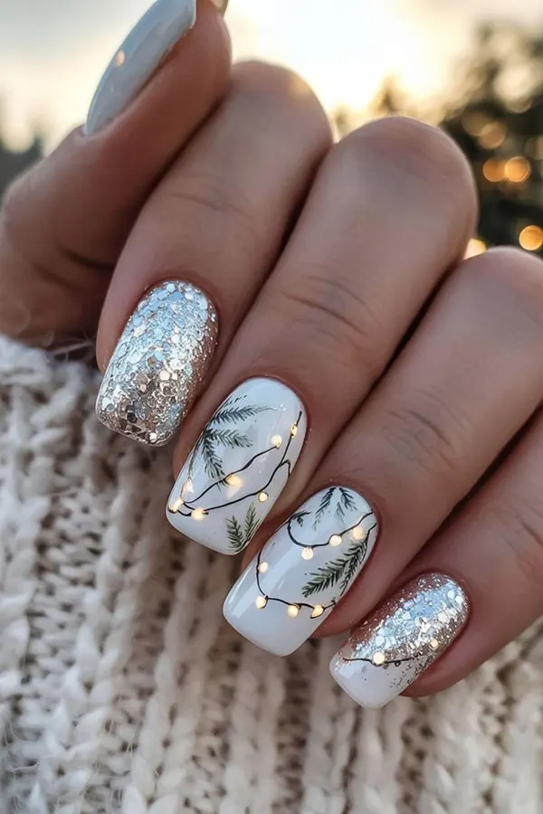 33 طرح ناخن زمستانی دخترانه؛ مدلهای شیک با وایب سرد و برفی! 8 Winter nail design 5