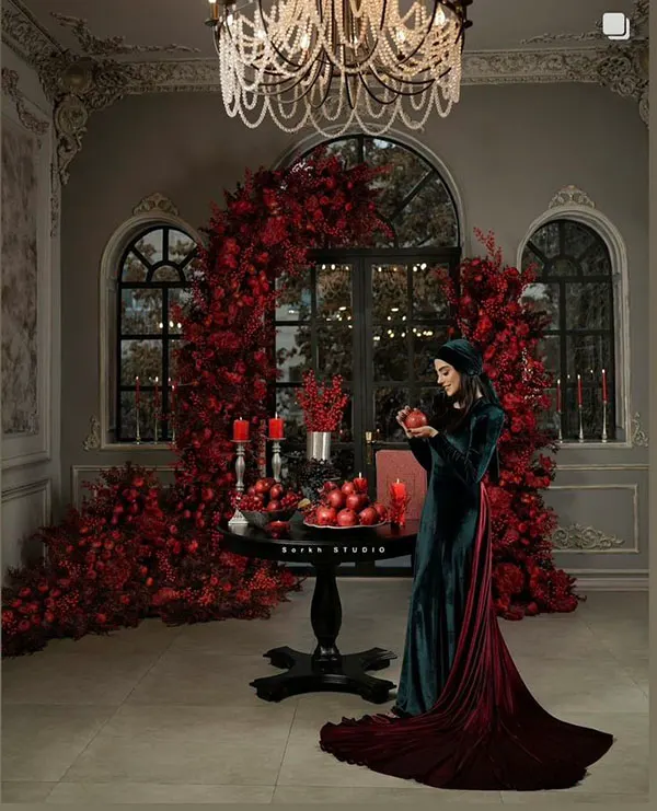 35 ایده دکور شب یلدا برای عکاسی | یه قاب گرم و وایبدار برای عکسای خاطرهساز! 24 Yalda Night Decor for Photography 22