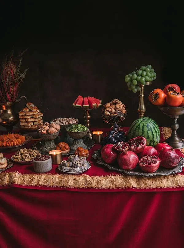 35 ایده دکور شب یلدا برای عکاسی | یه قاب گرم و وایبدار برای عکسای خاطرهساز! 33 Yalda Night Decor for Photography 31 1