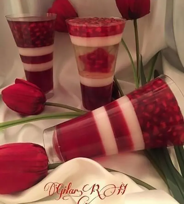 33 مدل ژله شب یلدا لیوانی؛ دسر قرمزِ خوشگل و فوری 🍉 12 Yalda Night Jelly in a glass 11