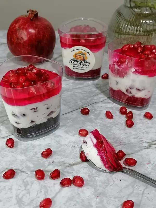 33 مدل ژله شب یلدا لیوانی؛ دسر قرمزِ خوشگل و فوری 🍉 19 Yalda Night Jelly in a glass 18
