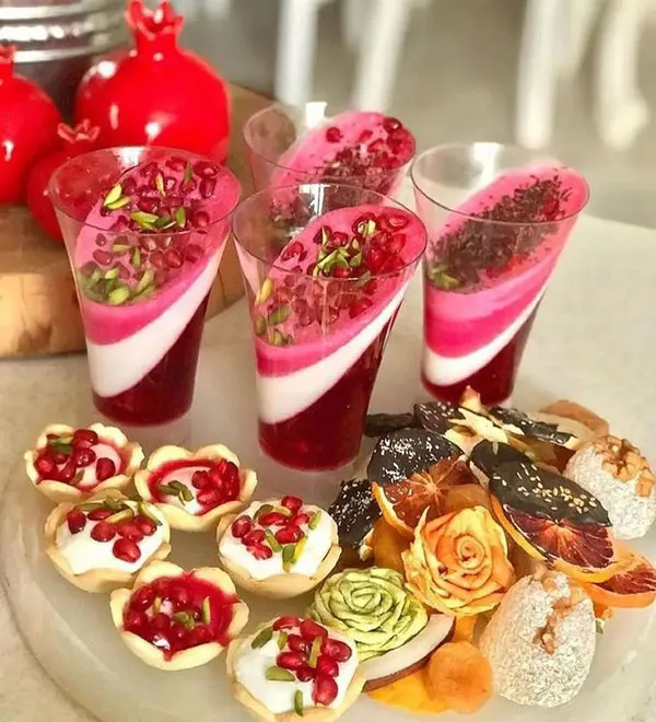 33 مدل ژله شب یلدا لیوانی؛ دسر قرمزِ خوشگل و فوری 🍉 21 Yalda Night Jelly in a glass 20