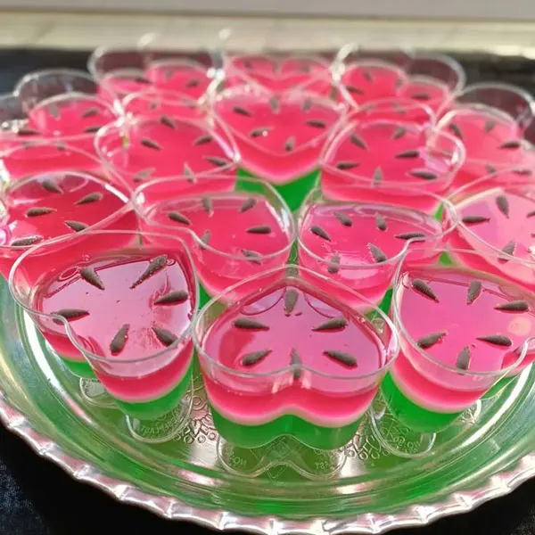 33 مدل ژله شب یلدا لیوانی؛ دسر قرمزِ خوشگل و فوری 🍉 23 Yalda Night Jelly in a glass 22