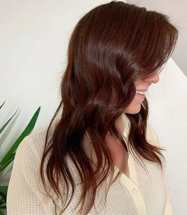 33 ایده رنگ مو شاه بلوطی؛ طبیعی، گرم و فوقالعاده دلنشین! 8 Chestnut hair color 4