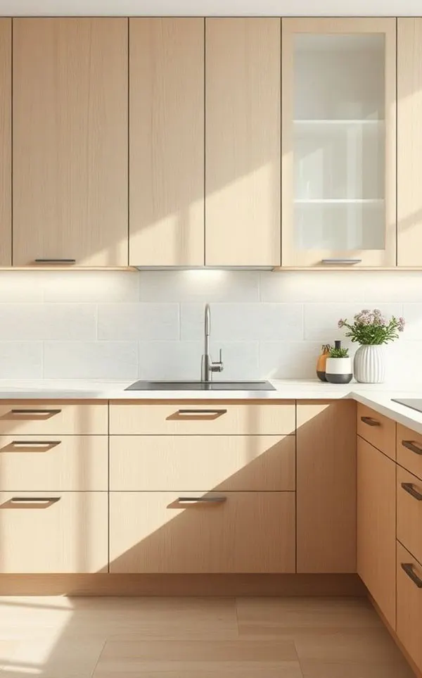 33 ایده کابینت بژ و چوب | چوب غالب یا بژ غالب؟ کدوم ترکیب برای خونت بهتره؟ 22 Beige and wood cabinets 16