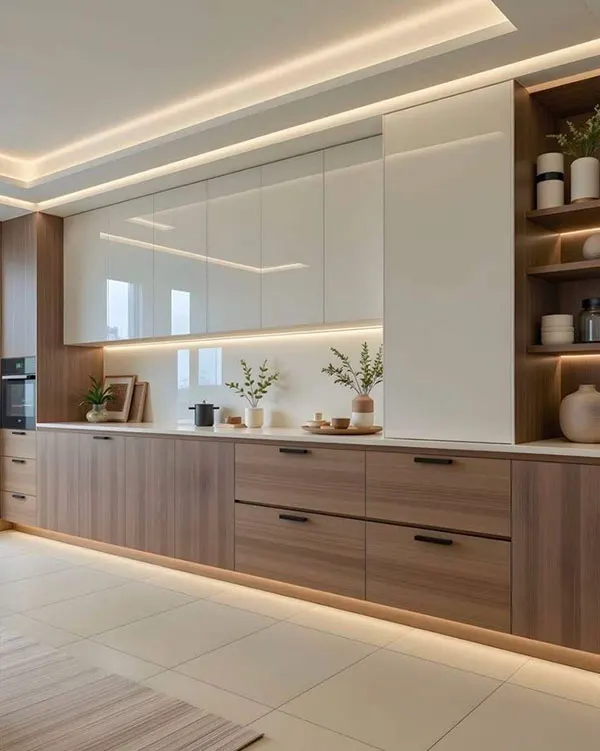 33 ایده کابینت بژ و چوب | چوب غالب یا بژ غالب؟ کدوم ترکیب برای خونت بهتره؟ 6 Beige and wood cabinets 2