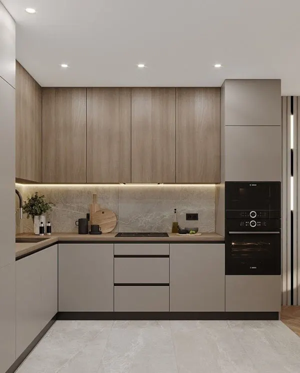 33 ایده کابینت بژ و چوب | چوب غالب یا بژ غالب؟ کدوم ترکیب برای خونت بهتره؟ 10 Beige and wood cabinets 29