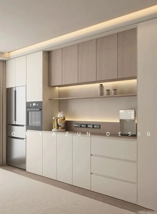 33 ایده کابینت بژ و چوب | چوب غالب یا بژ غالب؟ کدوم ترکیب برای خونت بهتره؟ 13 Beige and wood cabinets 7