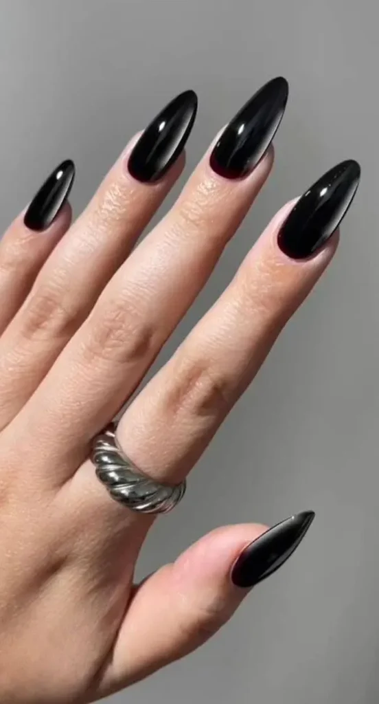 34 مدل ناخن امبره مشکی؛ سادهترین راه برای خاص دیده شدن! 14 Black ombre nails 12