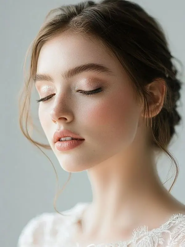 31 مدل میکاپ لایت عروس اروپایی ؛ وقتی میخوای «خودت» باشی، نه یه نسخه فیلترشده! 33 Bridal light makeup 29