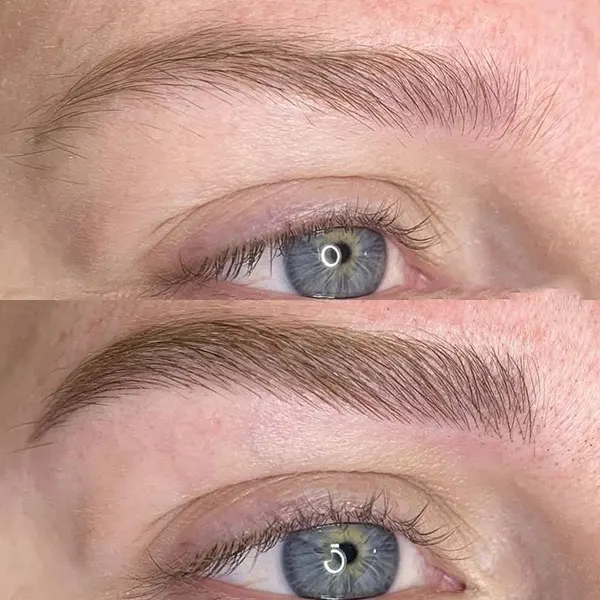 Brown micro eyebrow model 1