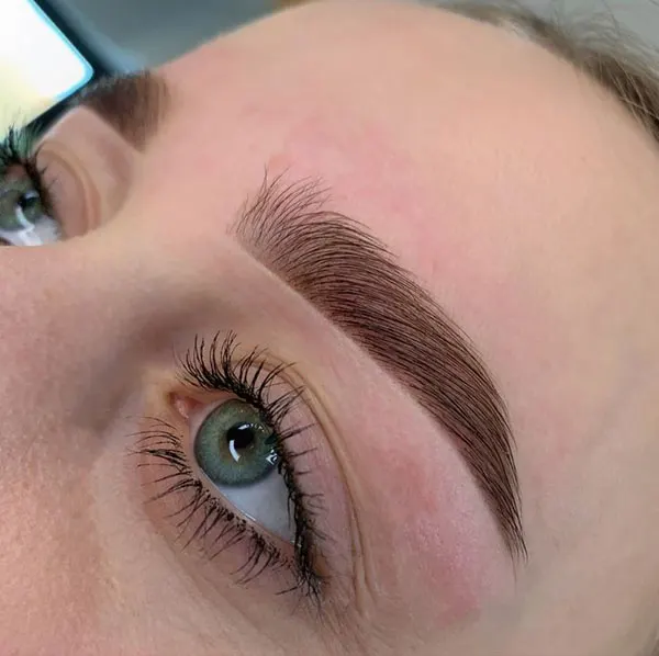 Brown micro eyebrow model 4