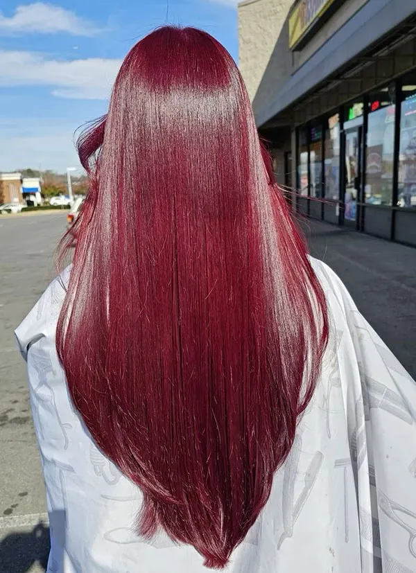 Cherry hair color without bleach 13
