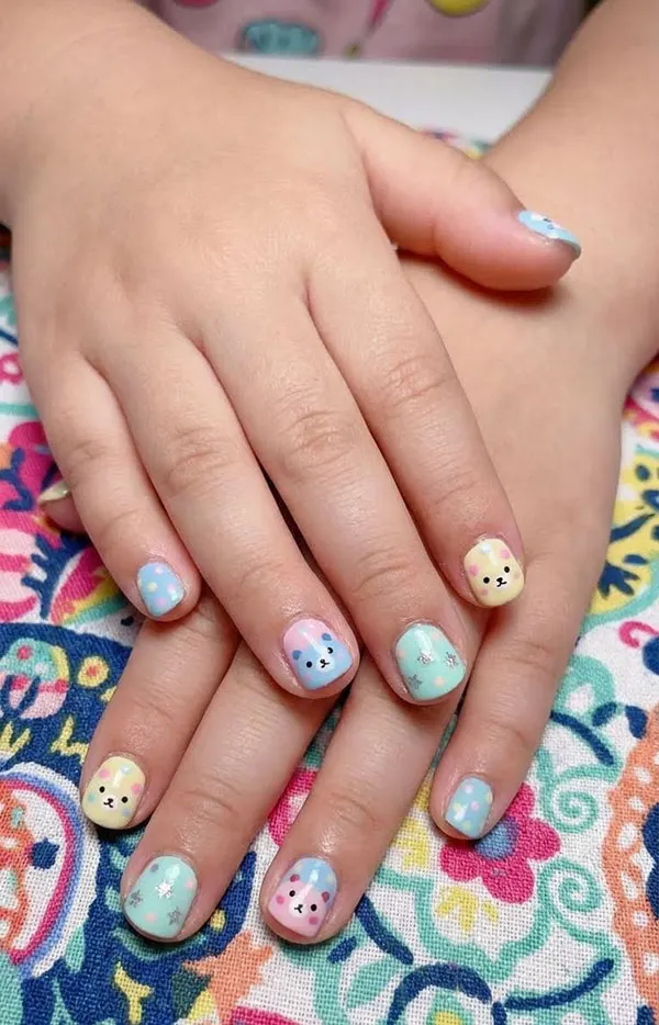 32 مدل ناخن بچه گانه فانتزی | طرحهایی که بچهها واقعاً دوست دارن! 5 Childrens nail model 1