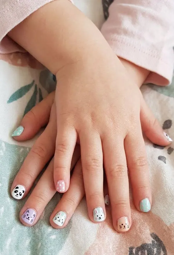 32 مدل ناخن بچه گانه فانتزی | طرحهایی که بچهها واقعاً دوست دارن! 20 Childrens nail model 14